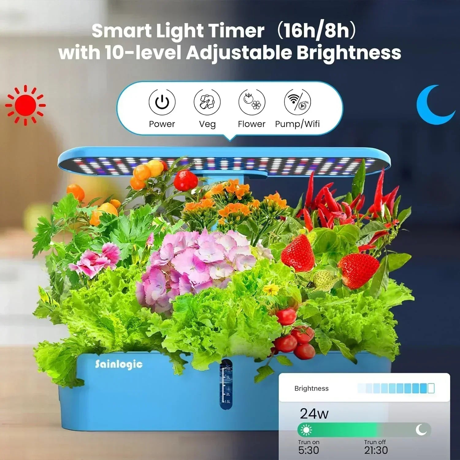 Hydroponic Planting System Kit 12 Watering Planters Smart Indoor Garden with APP wourant
