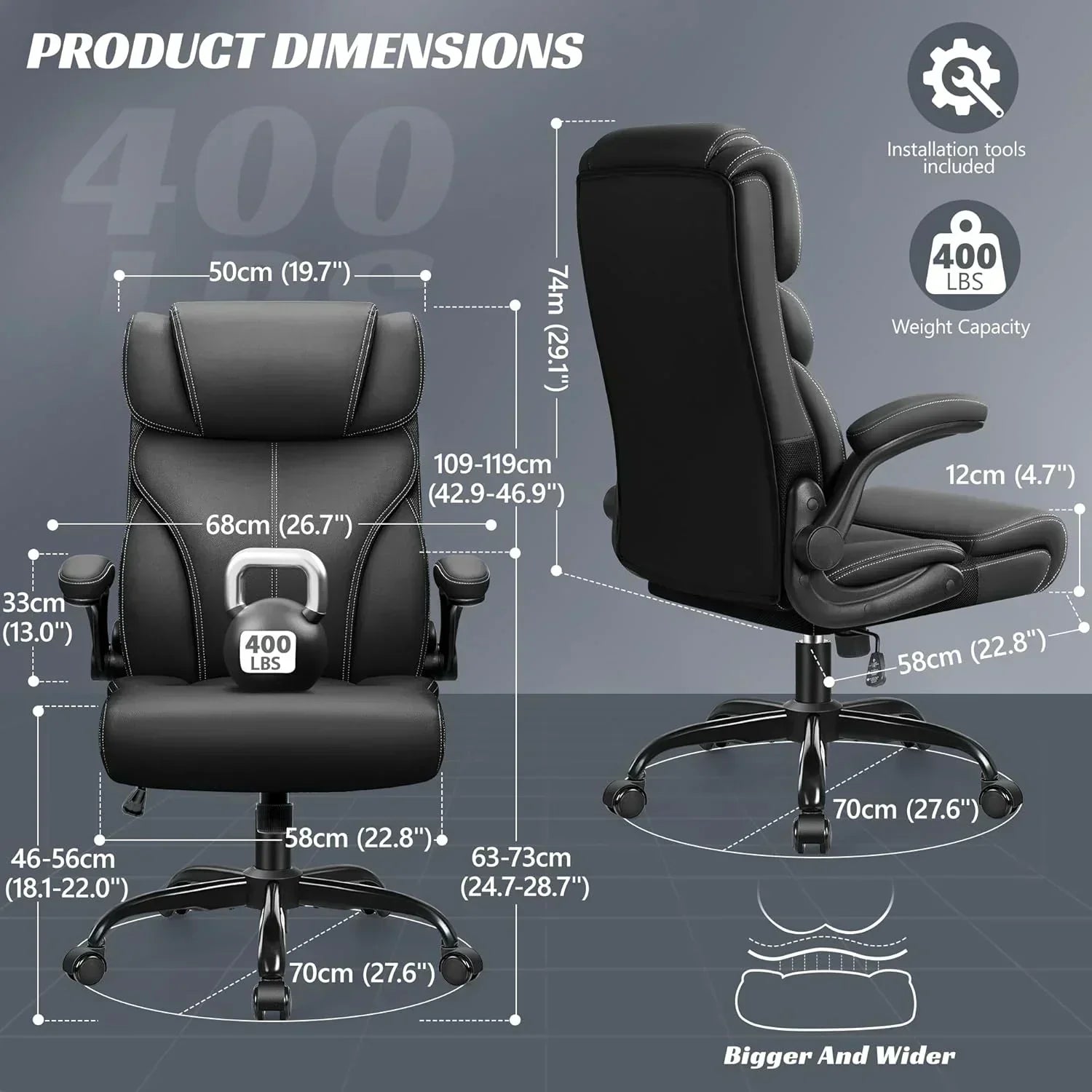 Office Chair Large High-Foot Computer Desk Chair Chair Lumbar Support Rotating Computer Chair wourant