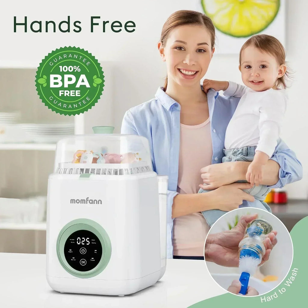 Baby Bottle Washer-19 Min Rapid Wash Sterilizer and Dryer All-in-One Cleaner Bottles Pump Parts wourant