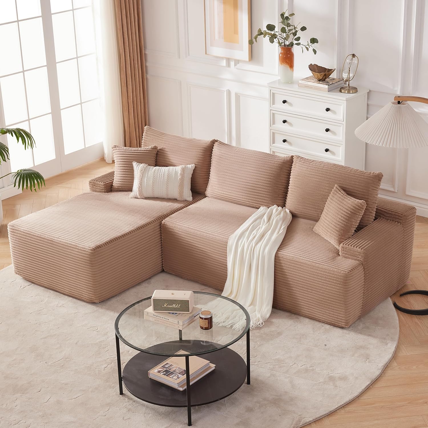 110-inch cloud sofa boneless sofa in the living room modular sofa with deep seats wourant