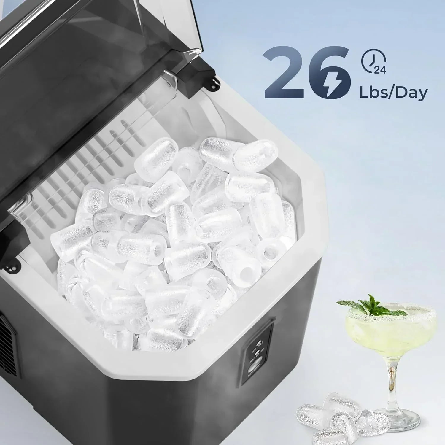 EUHOMY Nugget Ice Maker Countertop Ready in 8 Mins Self-Cleaning Portable Ice Makers Machine wourant
