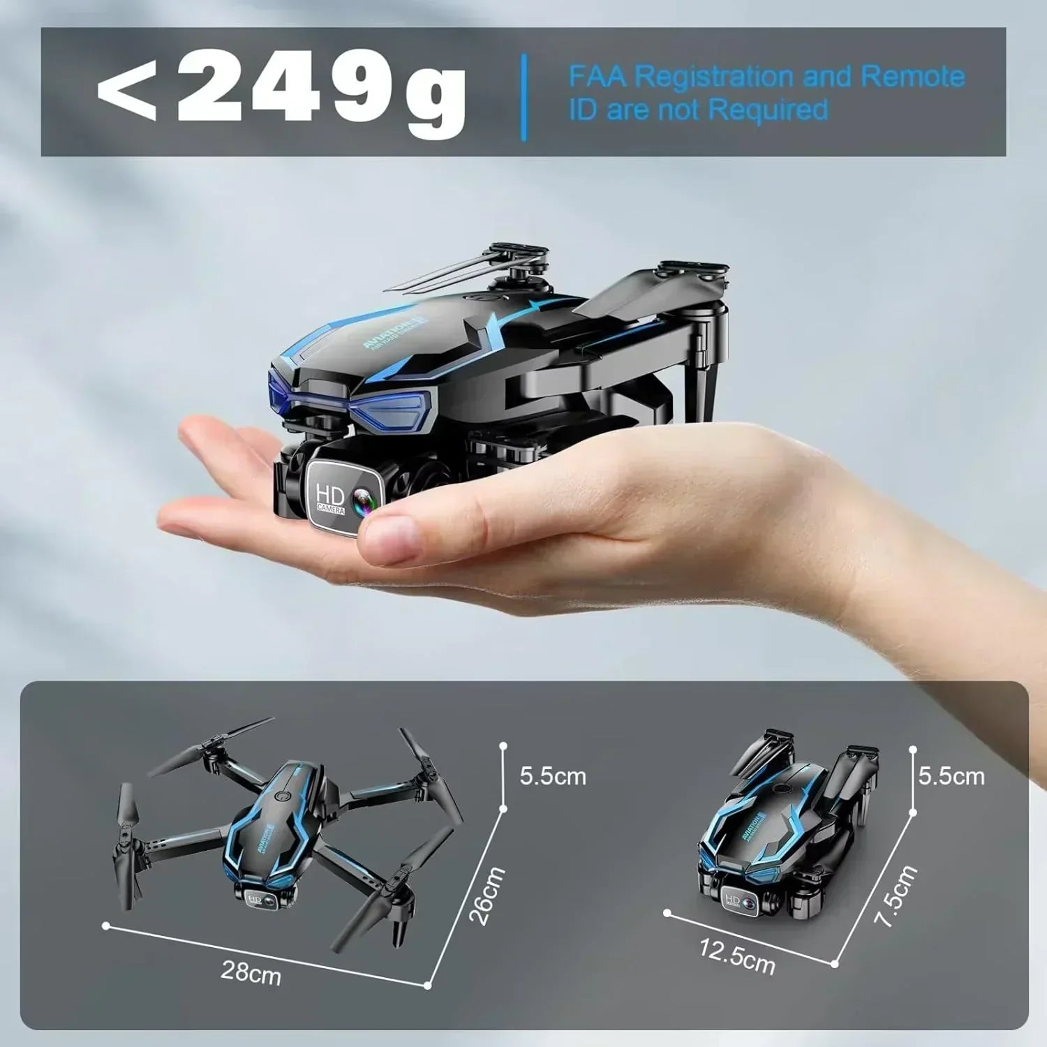 2K HD FPV Drone for Adults with Camera Altitude Hold Foldable and Portable wourant