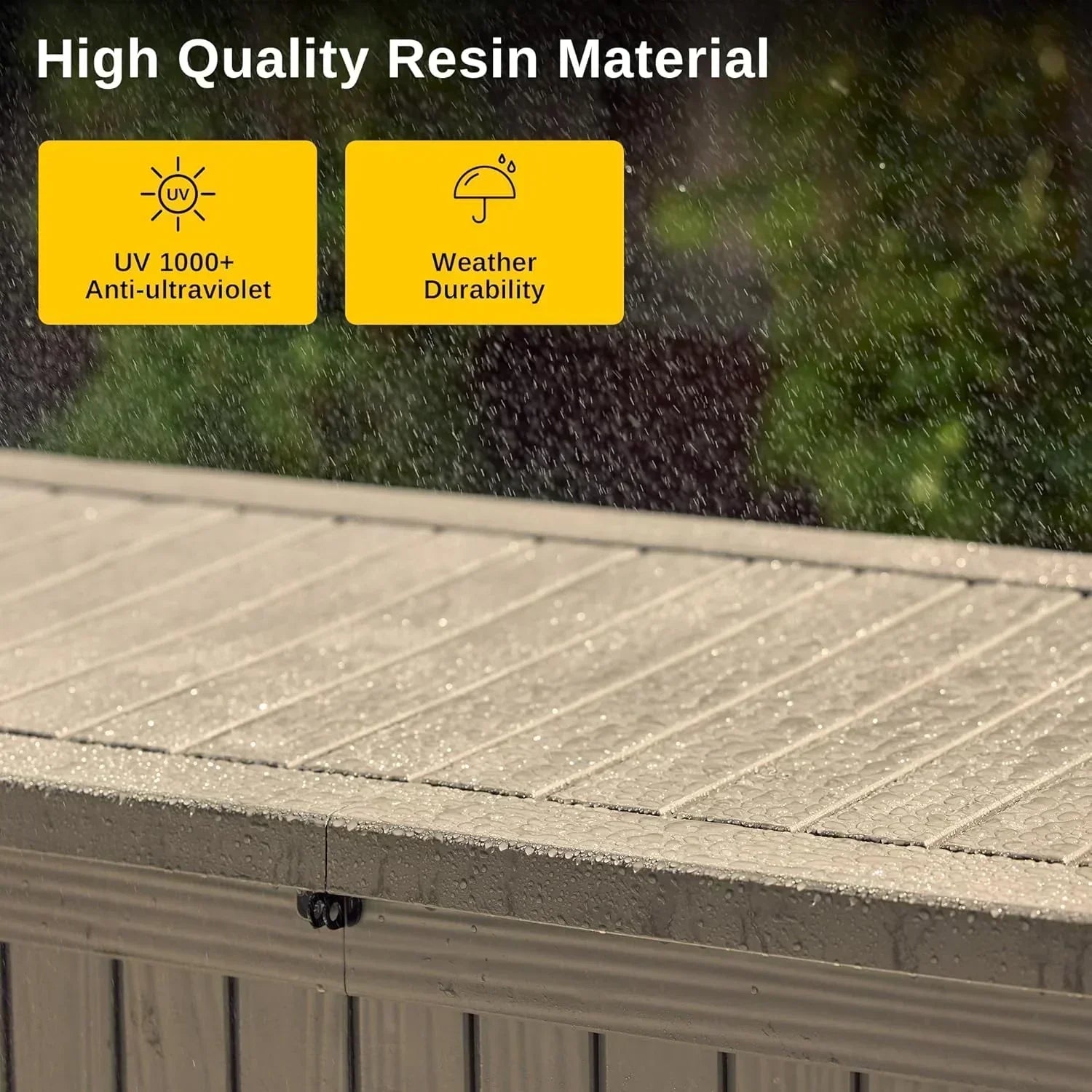 EAST OAK Outdoor Storage Box 60 Gallon Deck Box Indoor and Outdoor Use Waterproof Resin Storage wourant
