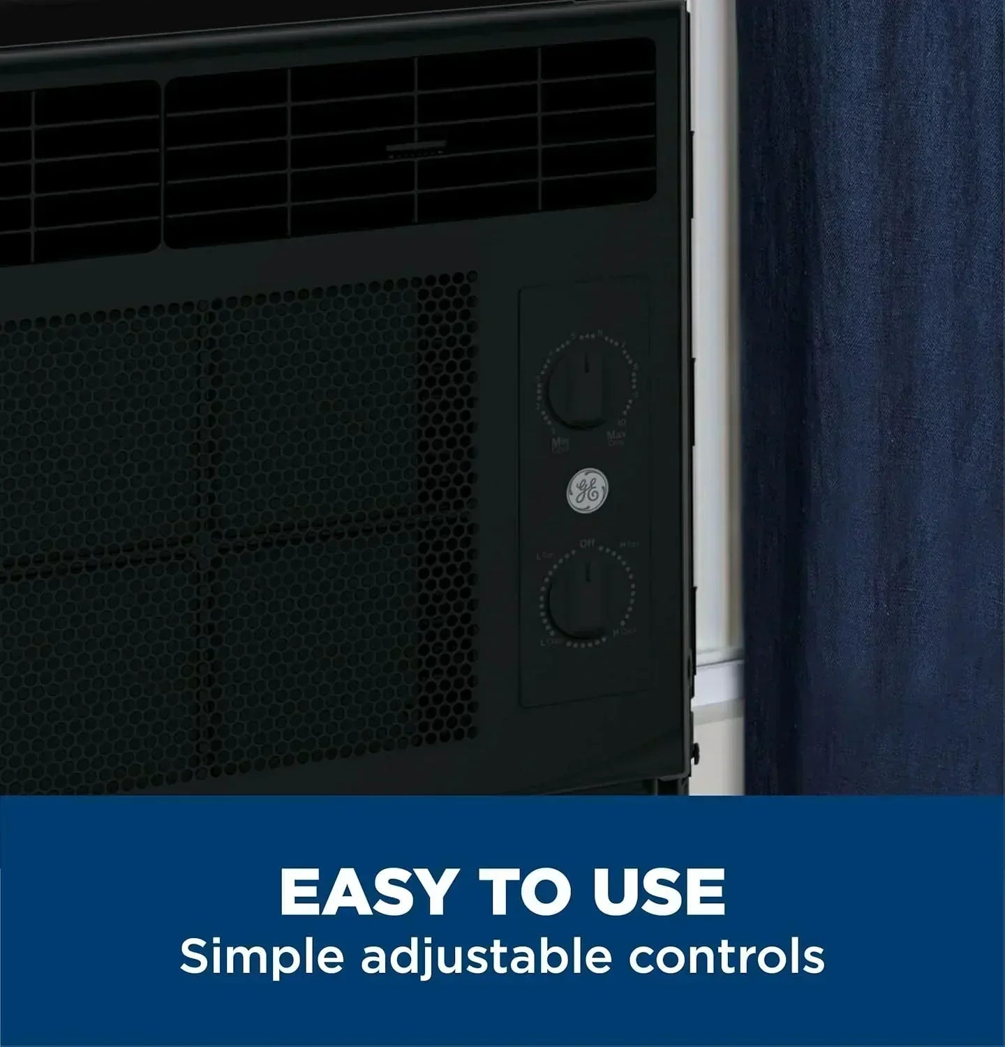 GE Window Air Conditioner Unit 5,000 BTU for Small Rooms up to 150 sq ft Manual Adjustable Fan wourant