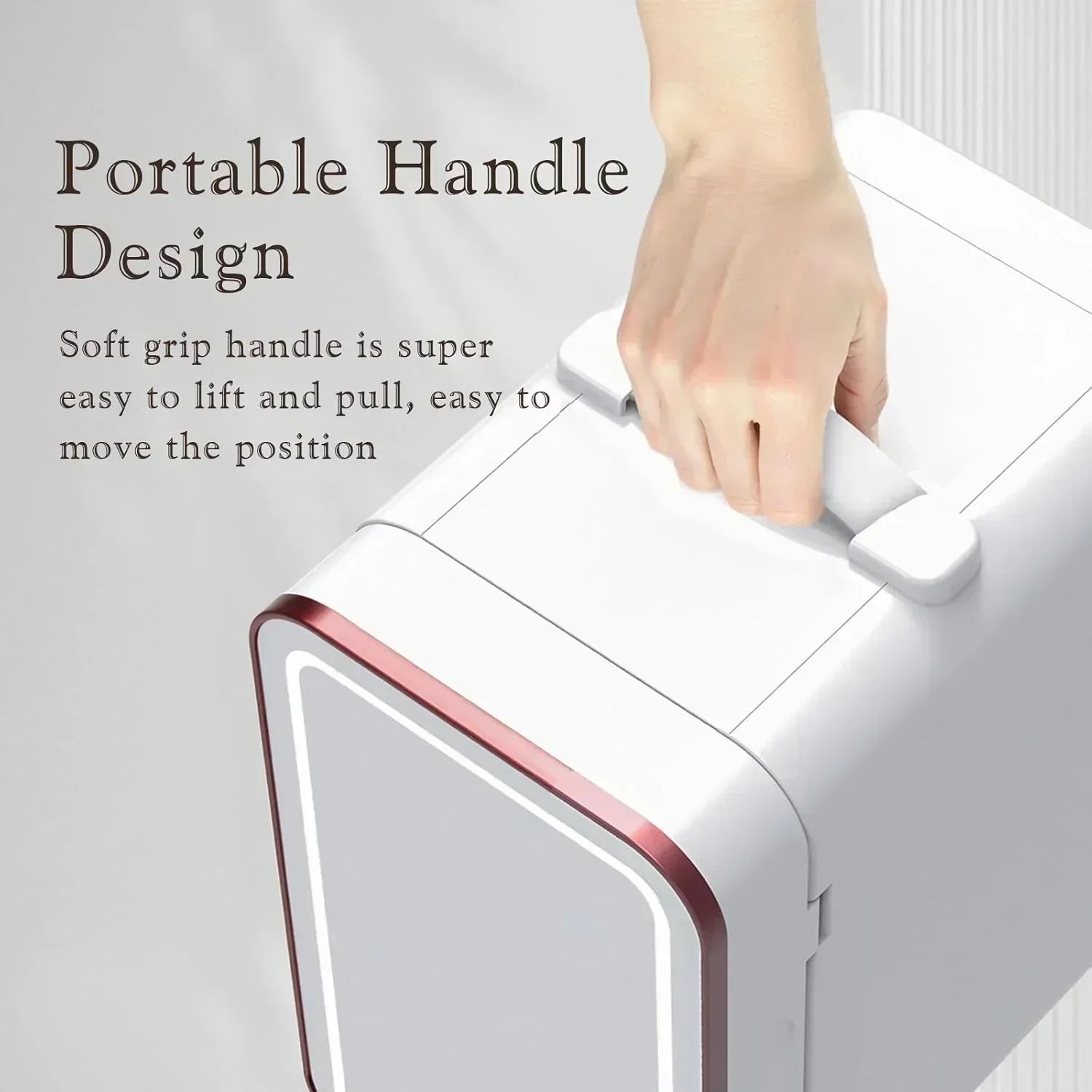 Skincare Fridge 6L/10 Can Mini Fridge for Bedroom with Dimmable LED Mirror Portable Cooler wourant