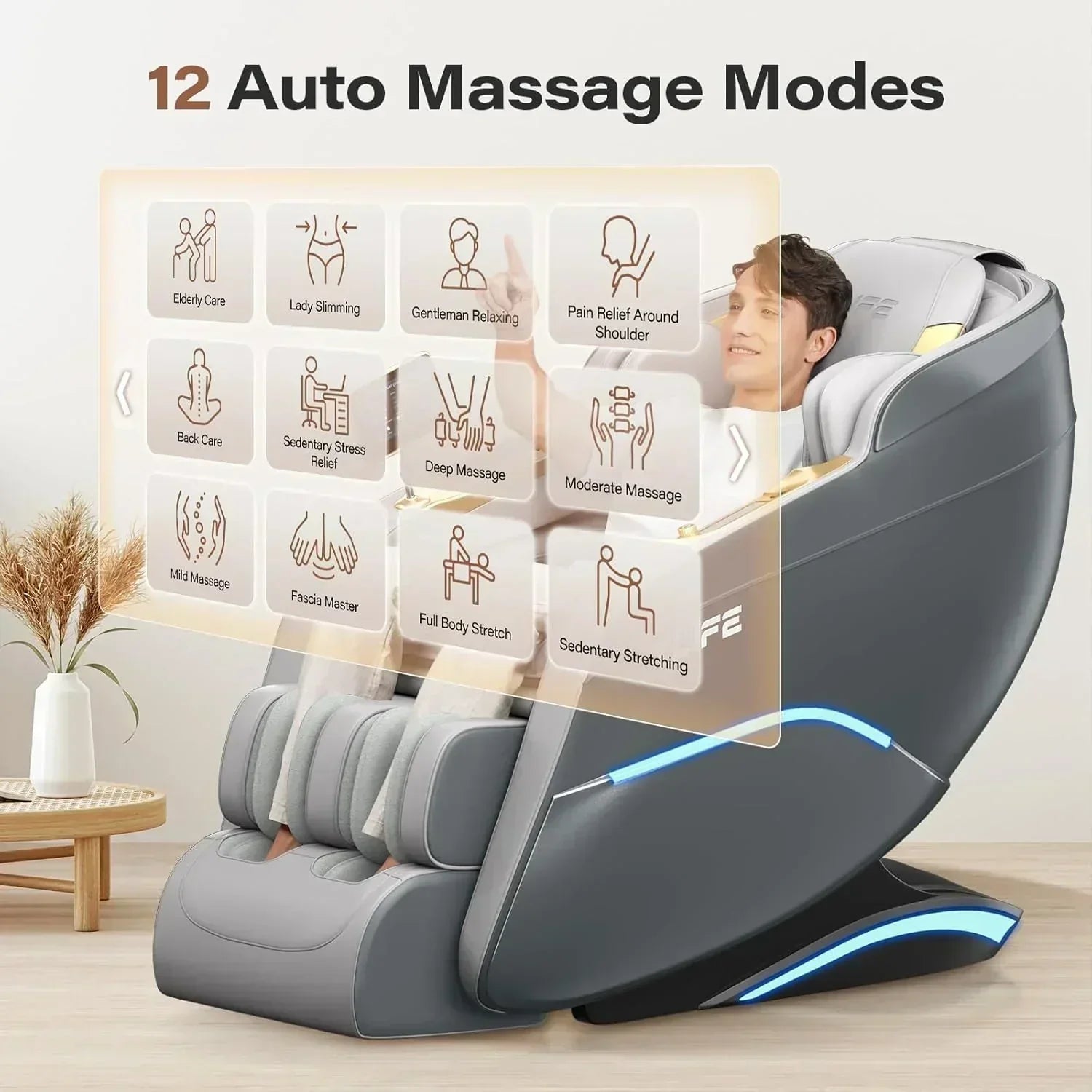 Full Body Massage Chair 160° Zero Gravity Recliner with Body Scan Shiatsu Massage Chair wourant