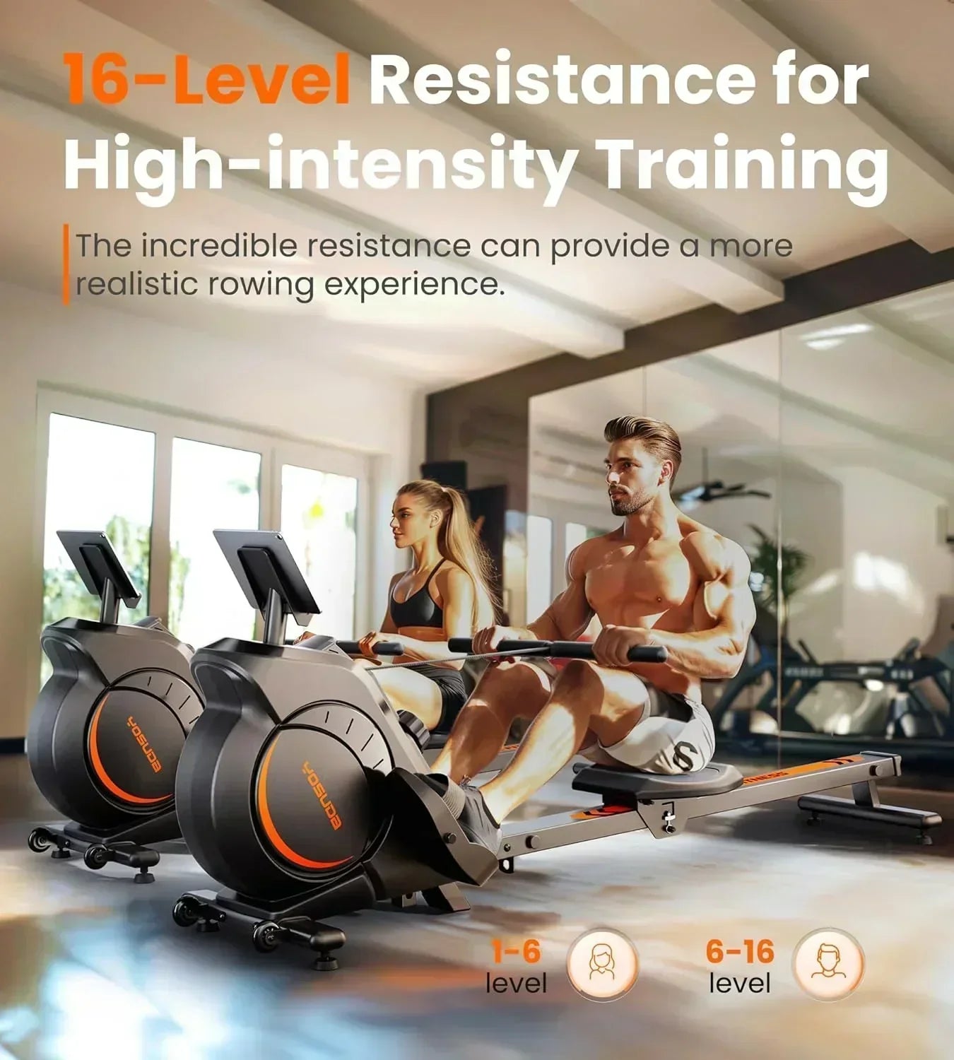 YOSUDA Home Magnet/Water Resistance Rowing Machine Support Bluetooth and Applications wourant