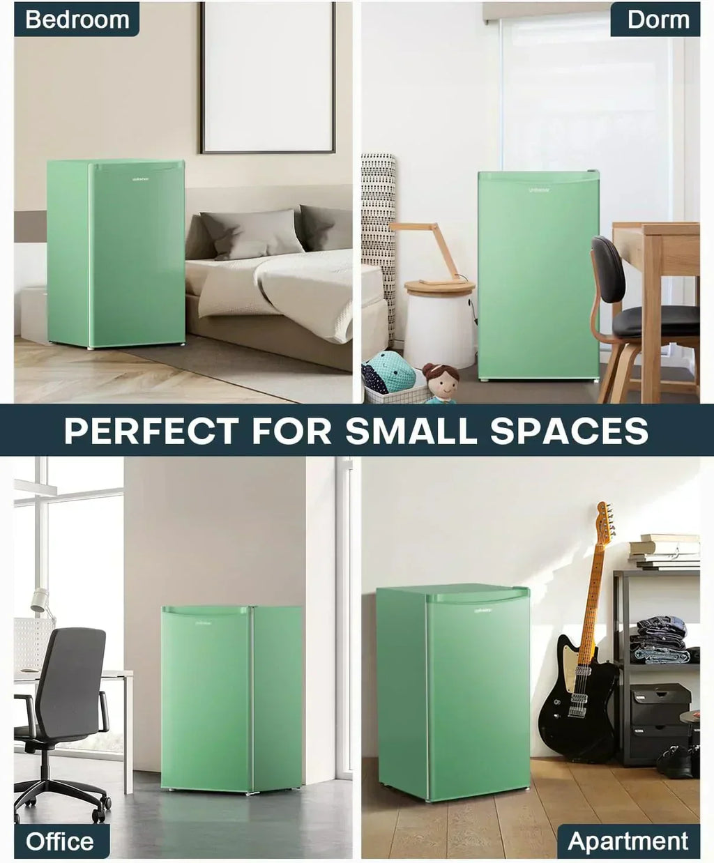 Upstreman 3.2 Cu.Ft Mini Fridge Freezer Single Door Fridge Dorm Fridge Adjustable Thermostat wourant