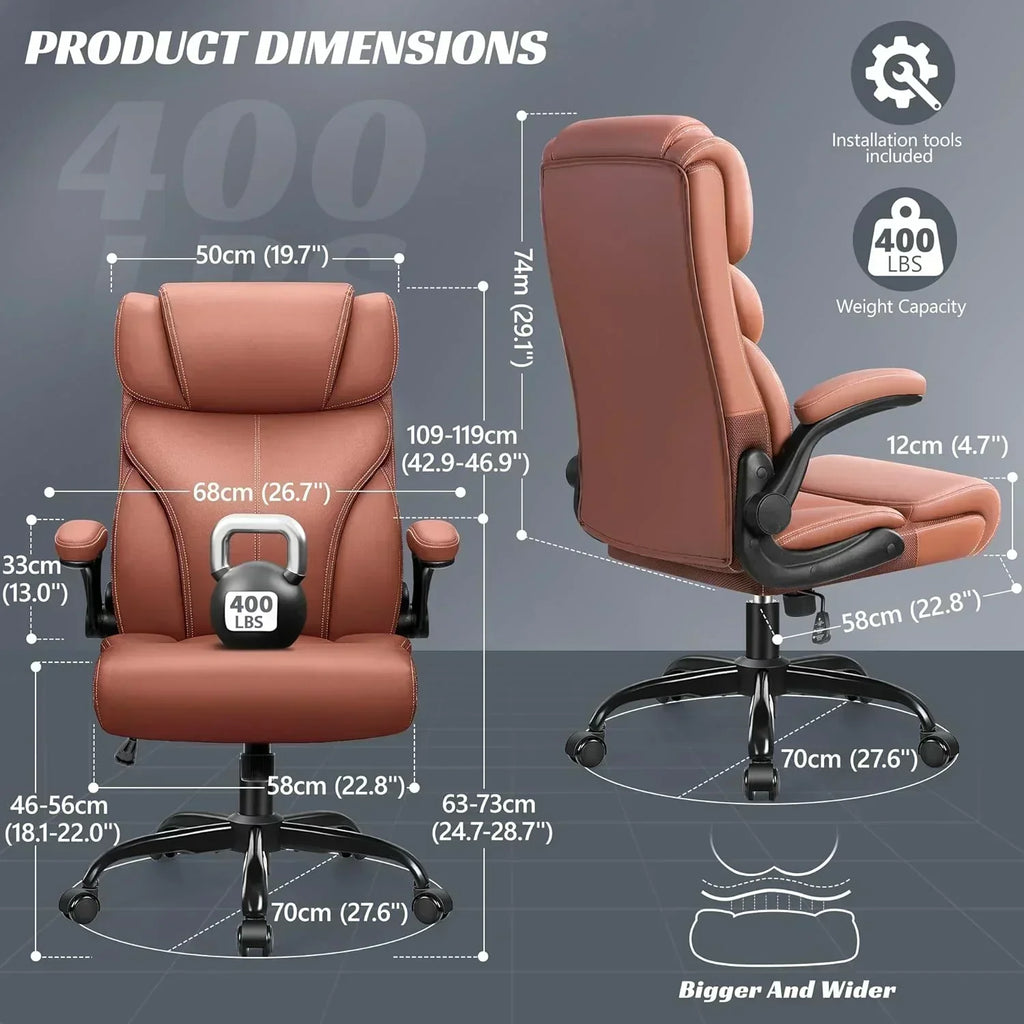 Office Chair Large High-Foot Computer Desk Chair Chair Lumbar Support Rotating Computer Chair wourant