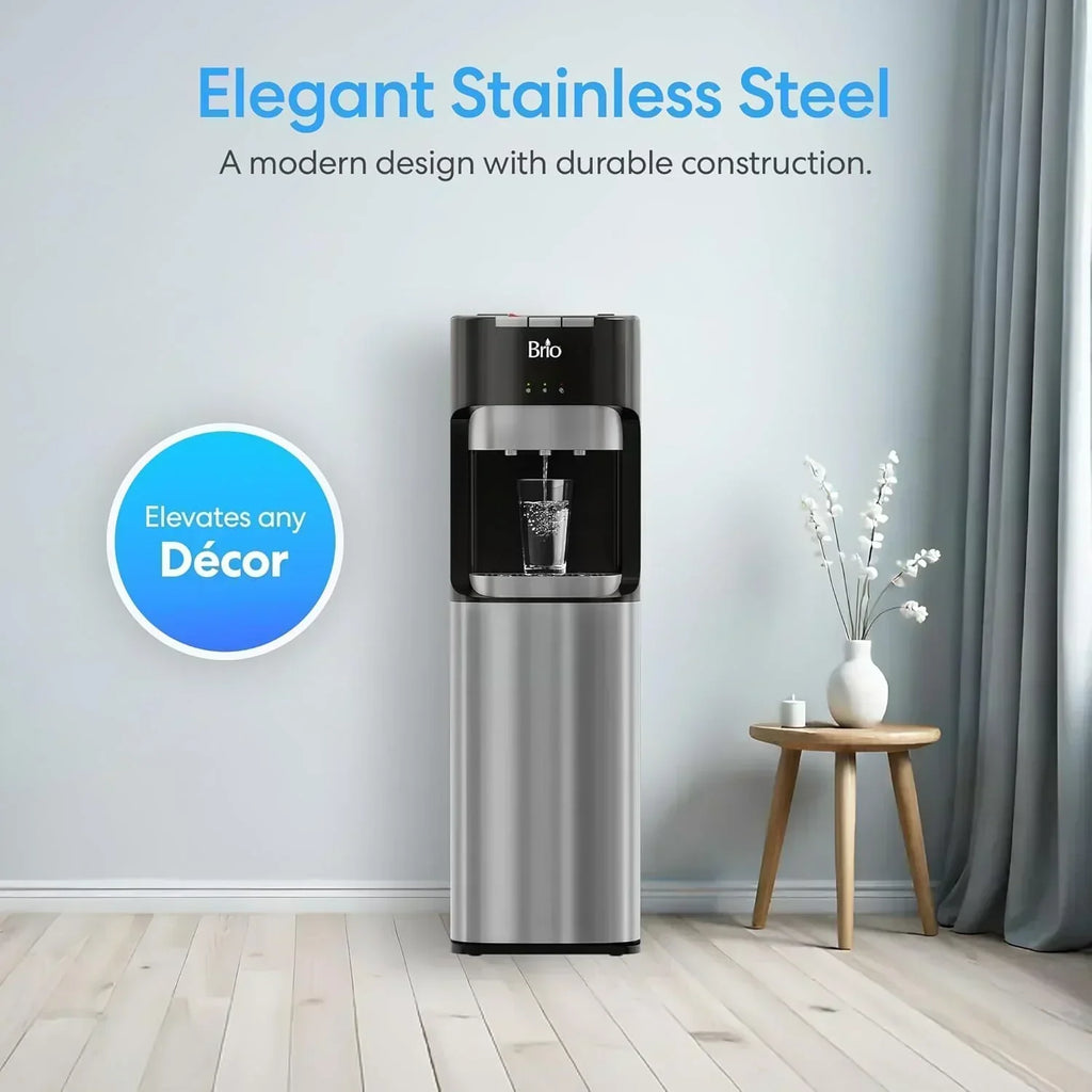 Bottom Loading Water Cooler Dispenser for 5 Gallon Bottles 3 Temperatures with Hot Room Cold Spouts wourant