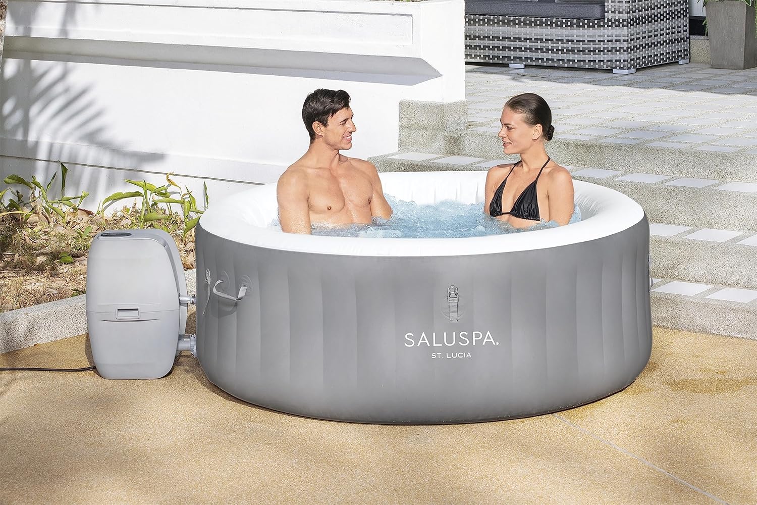 Bestway SaluSpa Miami EnergySense AirJet Inflatable Hot Tub Spa 71" x 26" Portable Hot Tub wourant