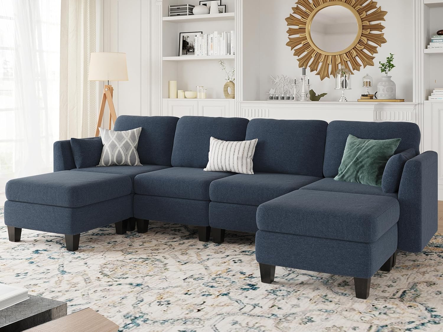 Modular Sectional Sof Convertible U Shaped Sofa Couch with High Density Memory Foam wourant