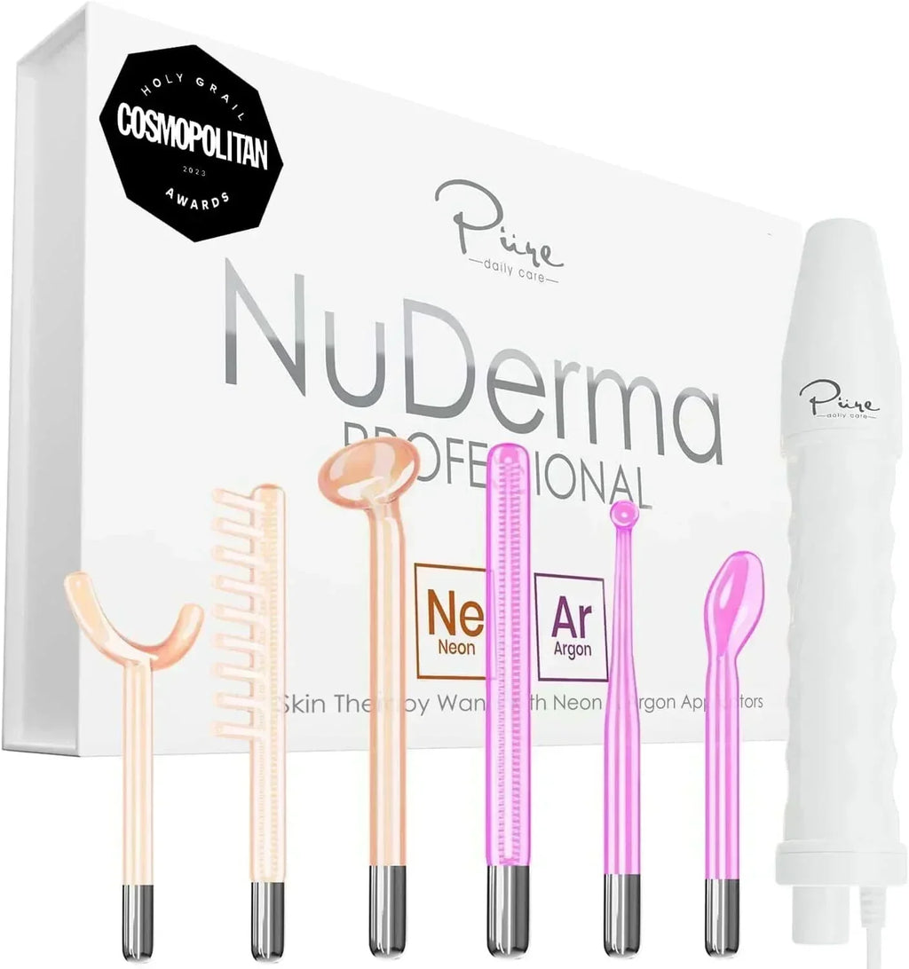 NuDerma Professional Skin Therapy Wand Portable Skin Therapy Machine with 6 Neon Argon Wands wourant