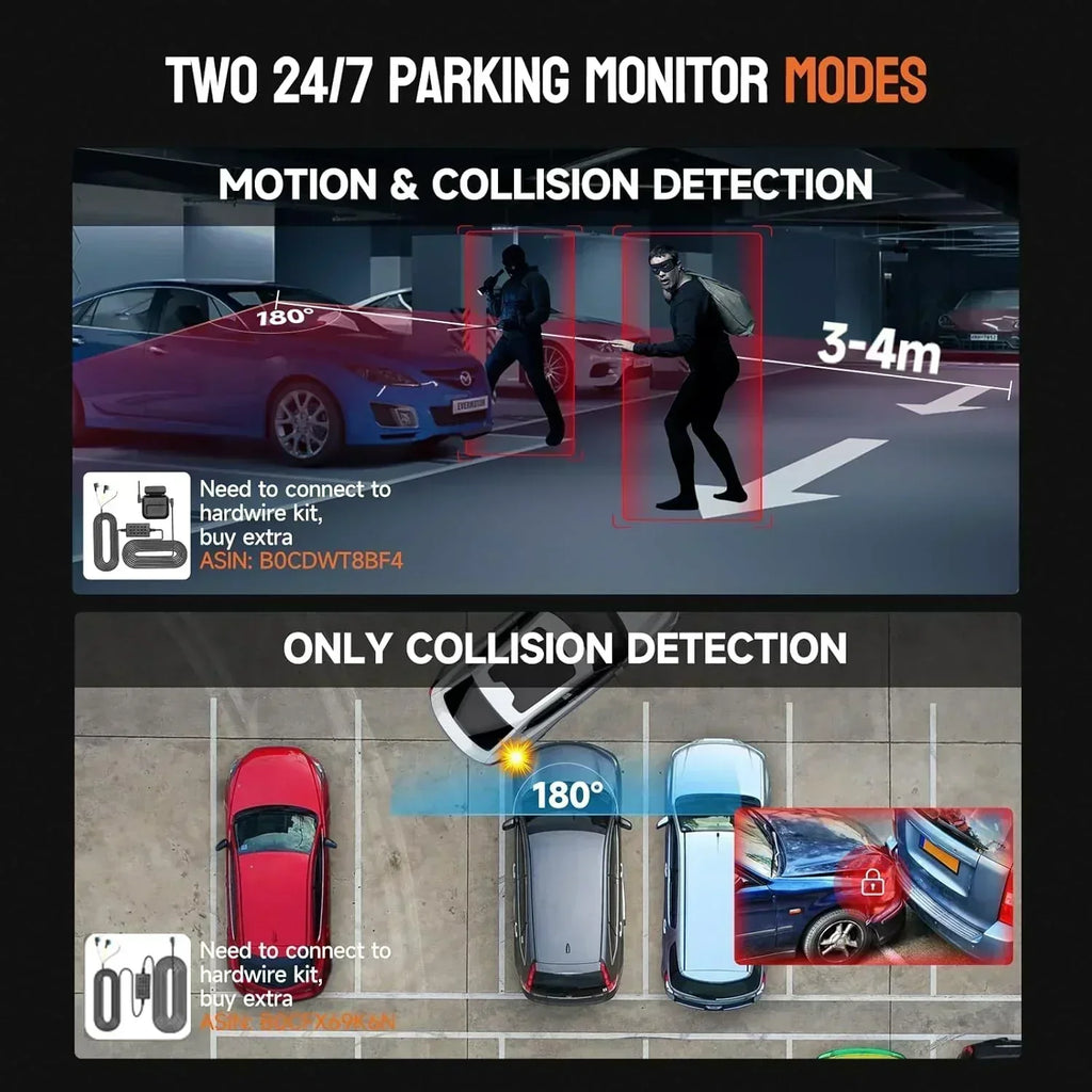 360° Dash Cam 4-Channel FHD 4*1080P Wi-Fi GPS Voice Control Car Camera Front 2K+1080P wourant