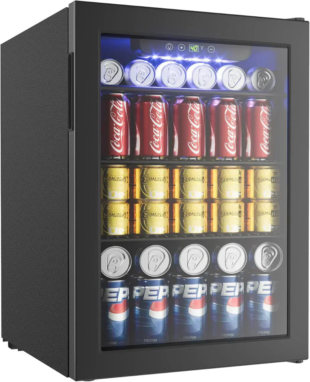 EUHOMY Beverage Refrigerator Cooler 130 Can Mini Fridge with Glass Door Beverage Cooler wourant