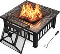 Devoko Outdoor Fire Pit 32 Inch Firepit Table Metal Outdoor Fireplaces with Waterproof Cover wourant
