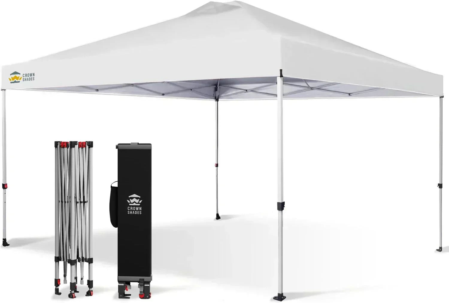 10x10 Pop-Up Awning One-Click Installation Beach Tent Outdoor Sunshade Silver Coated Top wourant