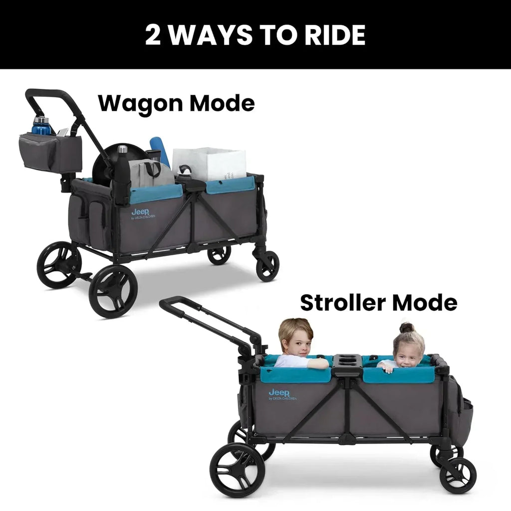 Jeep Sport All-Terrain Stroller Wagon by Delta Children Includes Canopy Parent Organizer wourant