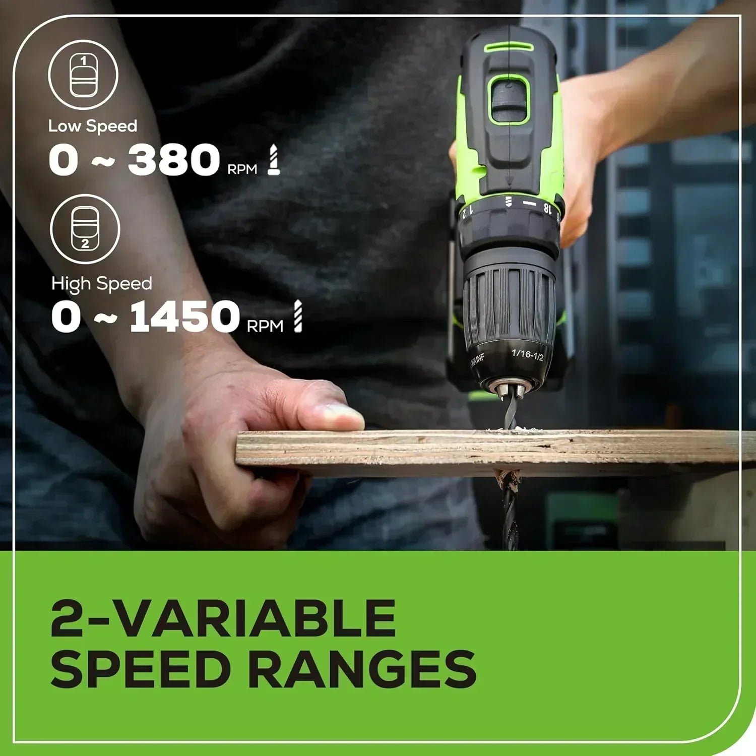 24V Brushless Cordless Drill Impact Driver Power Tool Combo Kit Included 1/2”Drill & 1/4”Hex wourant