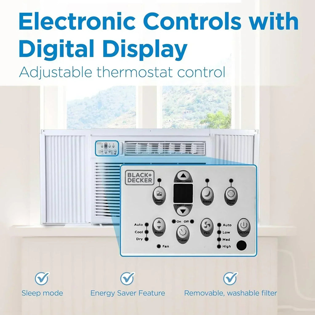 BLACK+DECKER Window Air Conditioner 5000 BTU Cools Up to 150 Square Feet AC Mechanical Controls wourant