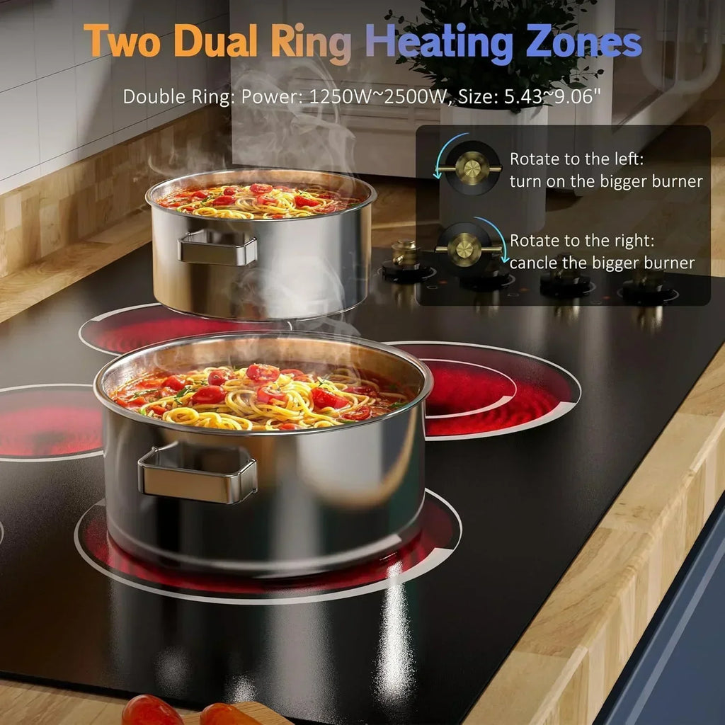 Electric Cooktop 30 Inch - 5 Burners Built-in Ceramic Cooktop 30" Electric Stove Top wourant