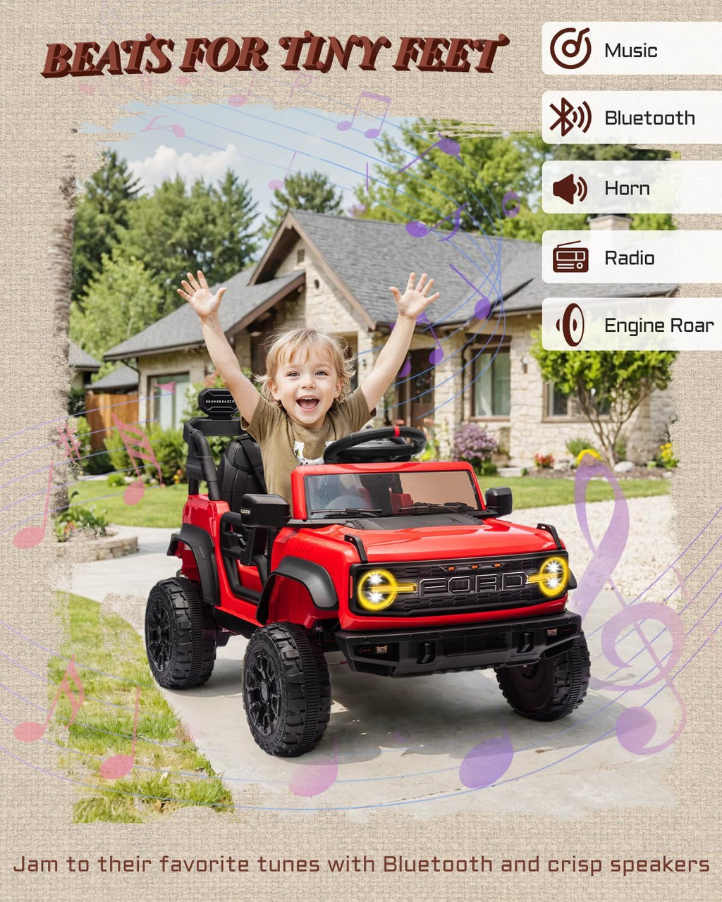 Kids Pink Ride-On Truck Battery Powered Electric Toy Car wourant