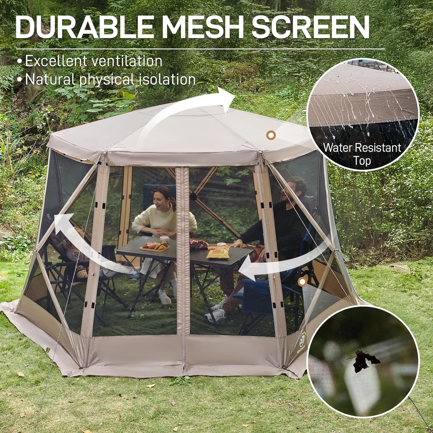 Pop up Screen House Tent for Camping 11.5 x 9.8 ft Instant Screened Gazebo Canopy wourant