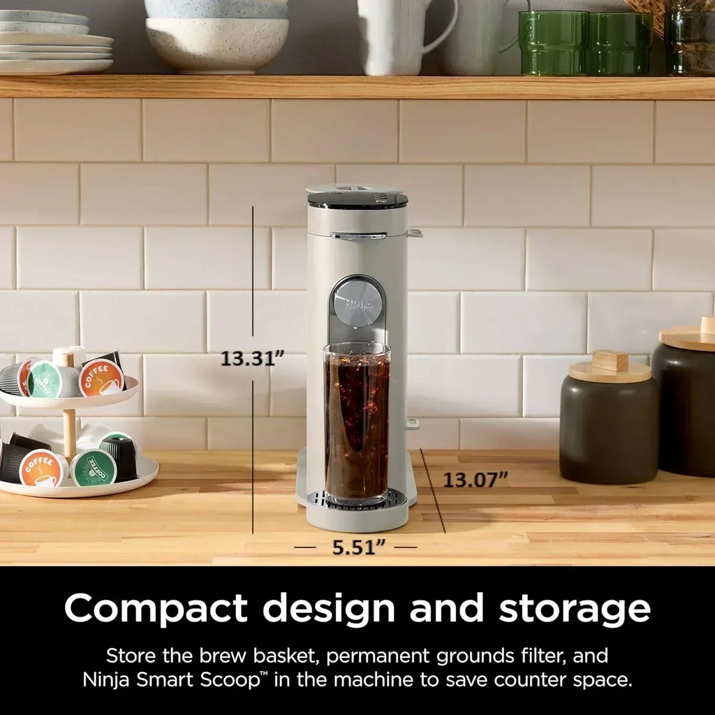 Ninja Pods Grounds Single-Serve Coffee Maker K-Cup Pod Compatible Brews Grounds Compact Design wourant