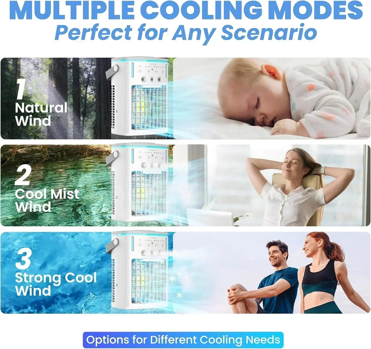Portable Air Conditioners Fan Small Cooler Evaporative Air Conditioner Remote Mini Portable AC wourant