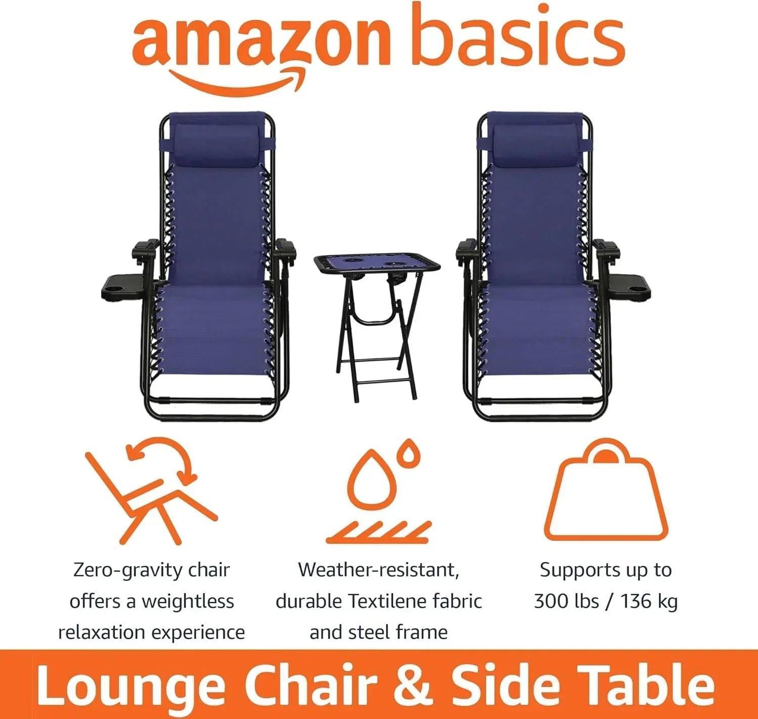 Amazon Basics Outdoor Patio Mesh Adjustable Zero Gravity Lounge Chair Recliners set of 2 wourant