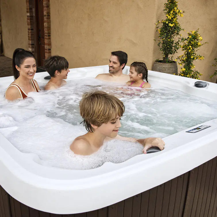 Lifesmart Spas 230 Volt 7 Person 65 Jet Square Hot Tub with Ozonator in Espresso wourant