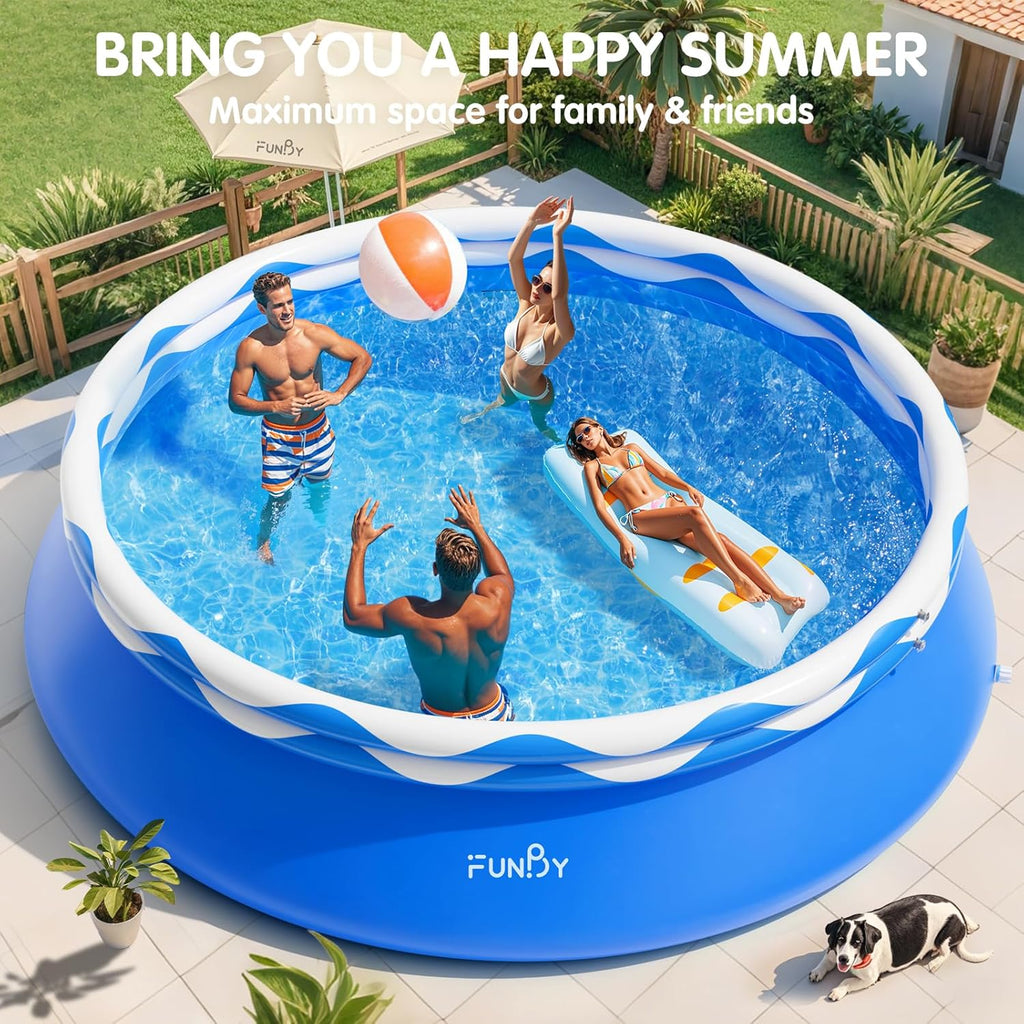 Upgraded Double Rings Inflatable Above Ground Pool Easy Set Inflatable Swimming Pool wourant