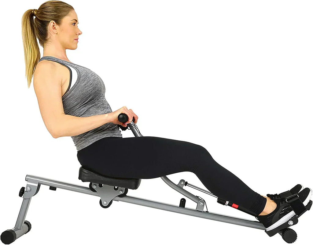 Sunny Health & Fitness Compact Adjustable Rowing Machine with 12 Levels of Resistance wourant