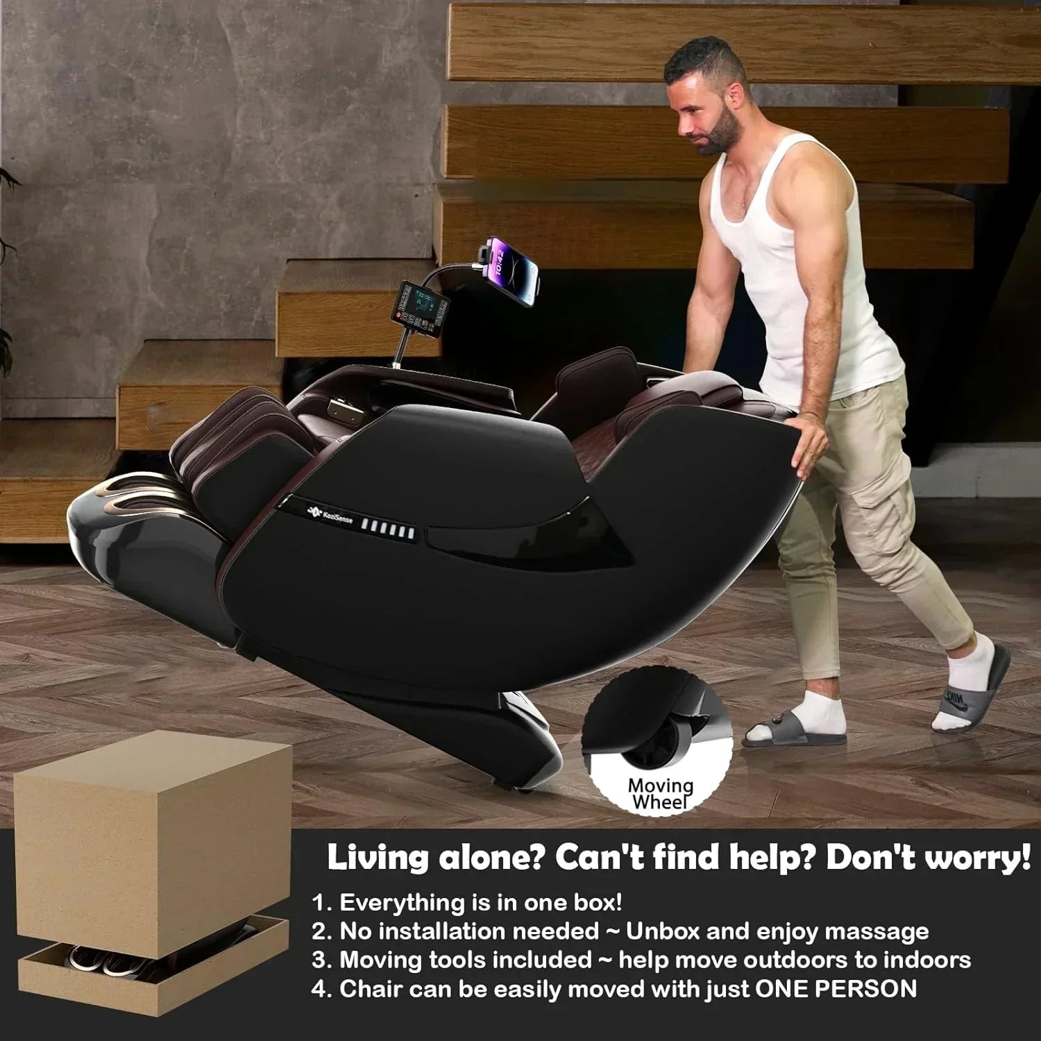2025 Massage Chair Full Body Zero Gravity SL-Track Shiatsu Massage Recliner Chair with Heat wourant