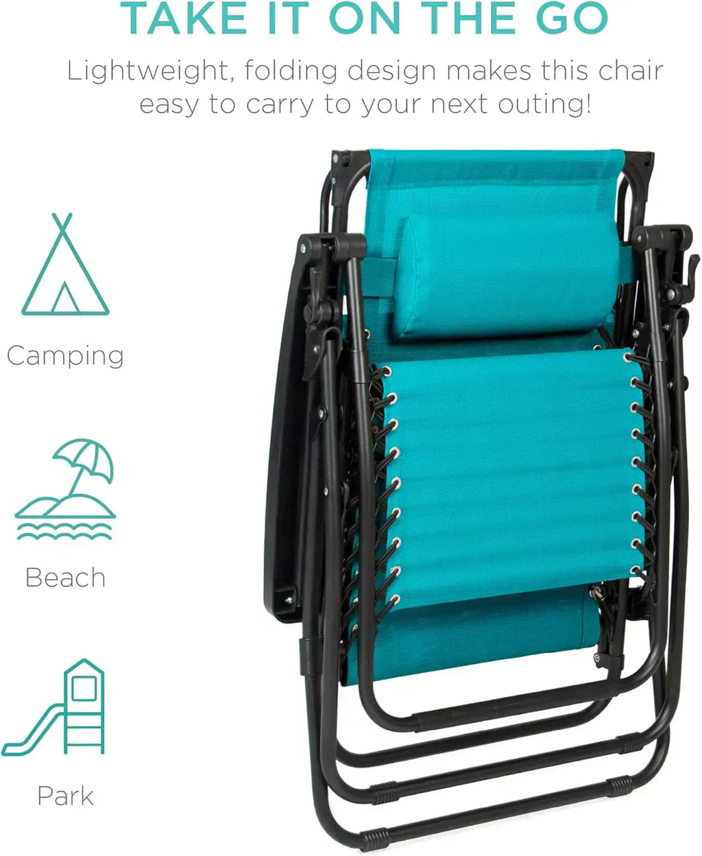 Best Choice Products Folding Zero Gravity Recliner Patio Lounge Chair Adjustable Canopy Shade wourant