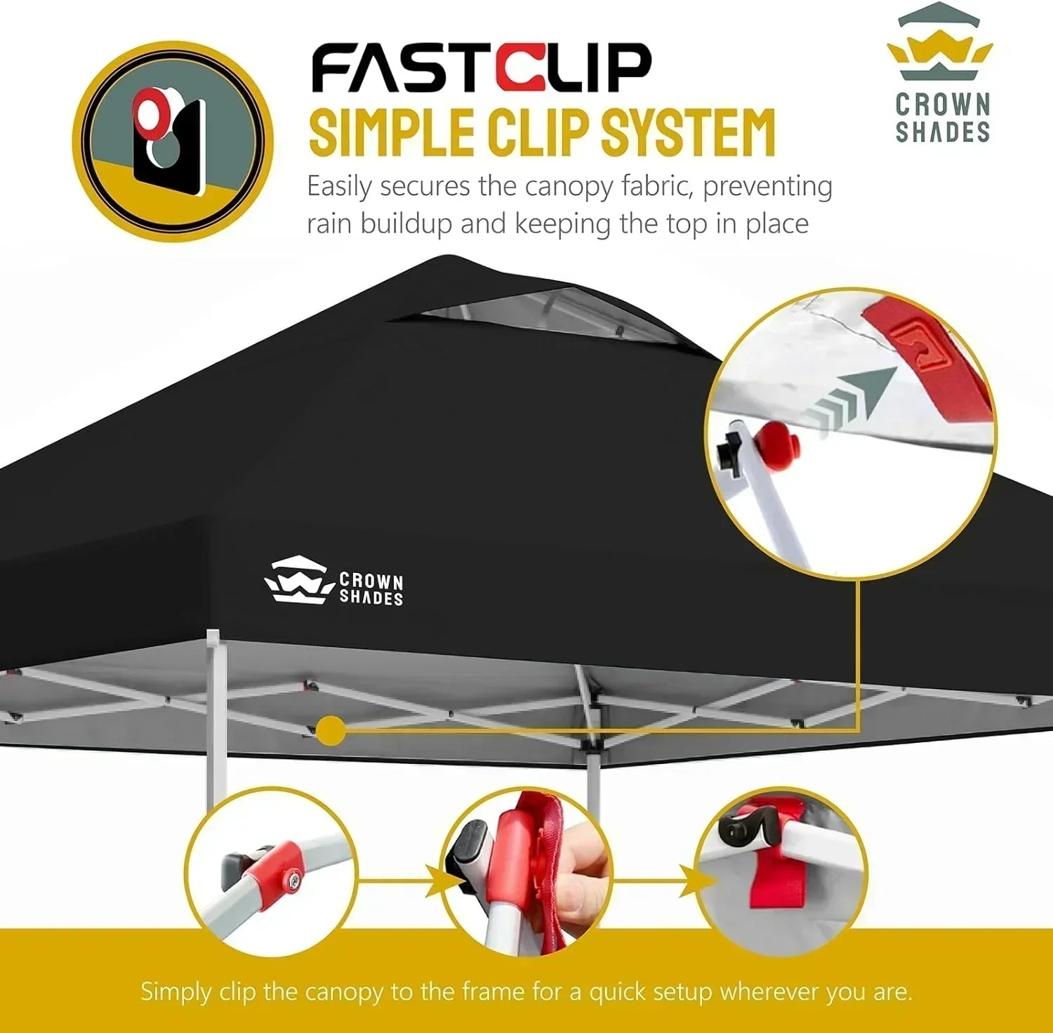 10x10 Pop-Up Awning One-Click Installation Beach Tent Outdoor Sunshade Silver Coated Top wourant