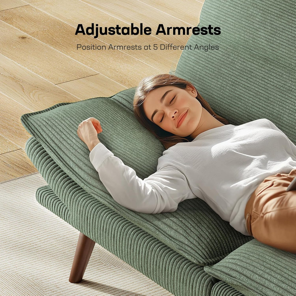 Futon Sofa Bed Futon Sofa Adjustable Back Armrests Converts to Small Sleeper Sofa Bed wourant