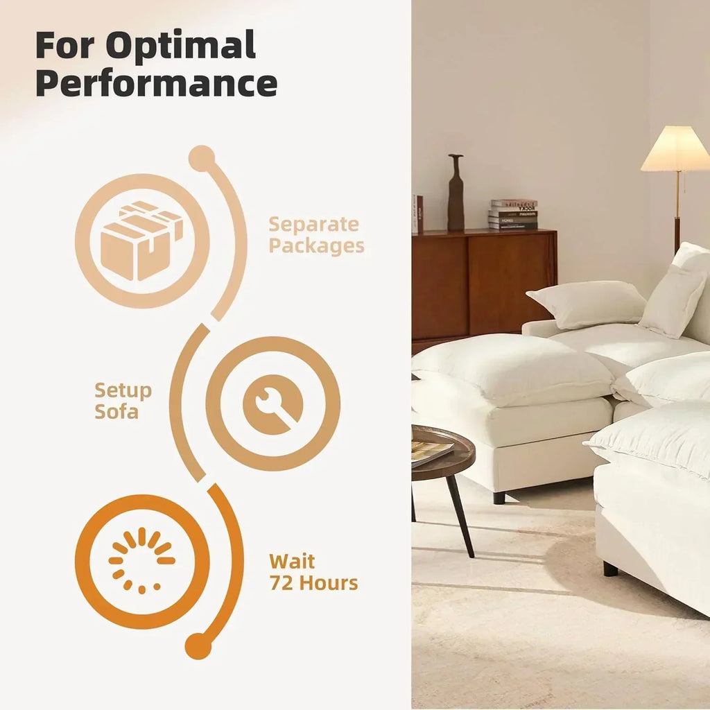 108" U-shaped sofa modular sofa Comfortable cloud sofa wourant