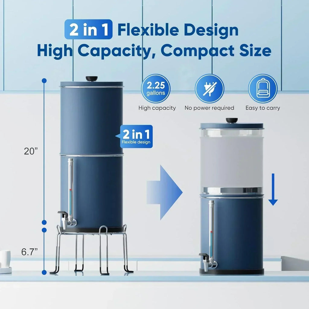 Purewell three-stage 0.01μm ultrafiltration gravity water filtration system 304 wourant