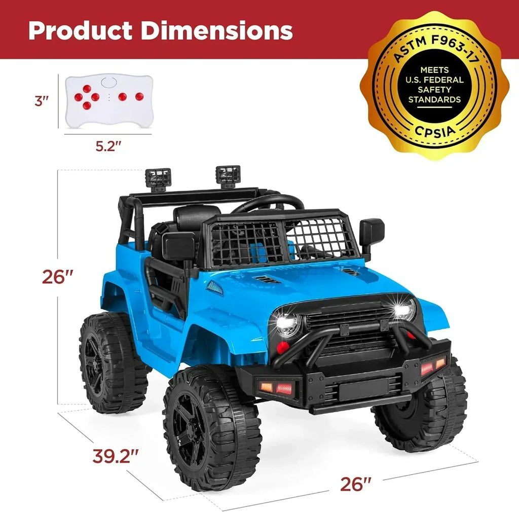 Best Choice Products 12V Kids Ride-On Truck Car with Spring Suspension and LED Lights wourant