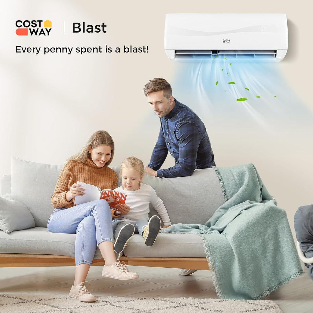 COSTWAY 12000BTU Mini Split Air Conditioner Heater 20 SEER2 115V Wall-Mounted Ductless wourant