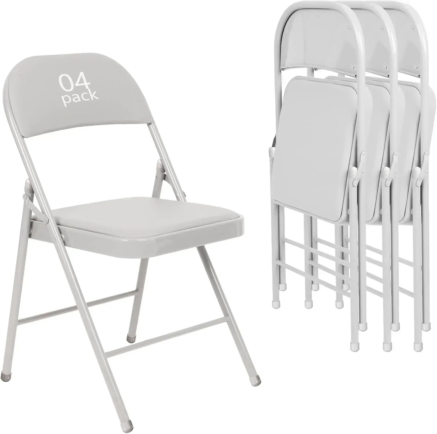 6 Pack Black Folding Chairs with Leather Chairs Events Office Wedding Party Upholstered Chairs wourant