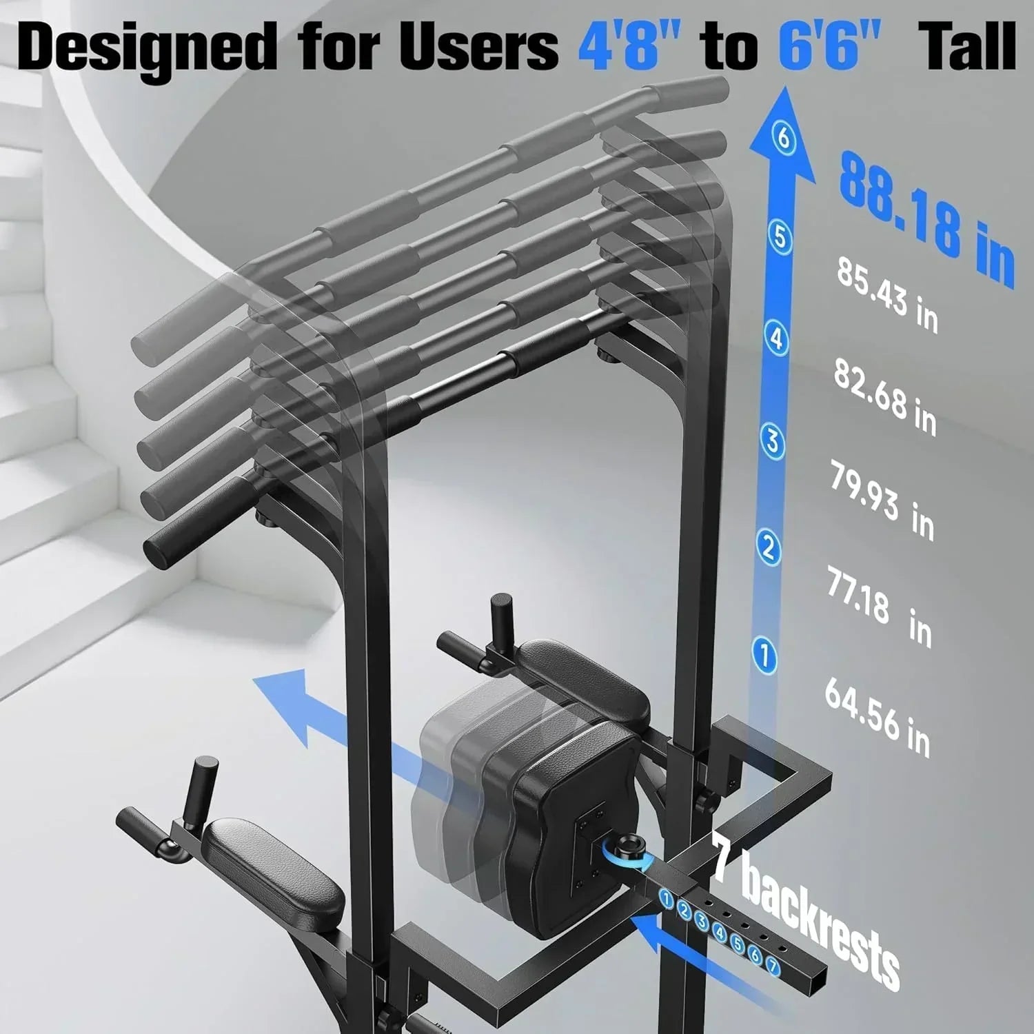 Sportsroyals Power Tower Pull Up Bar Station 450 lbs stable suspended immersion tilt station wourant
