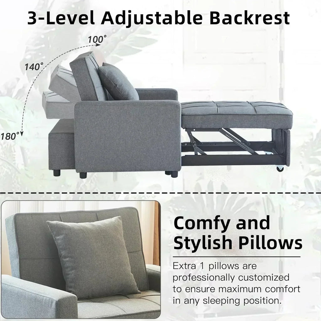 Sofa Bed Chair Convertible Sleeper Sofa with Pull-Out Bed wourant