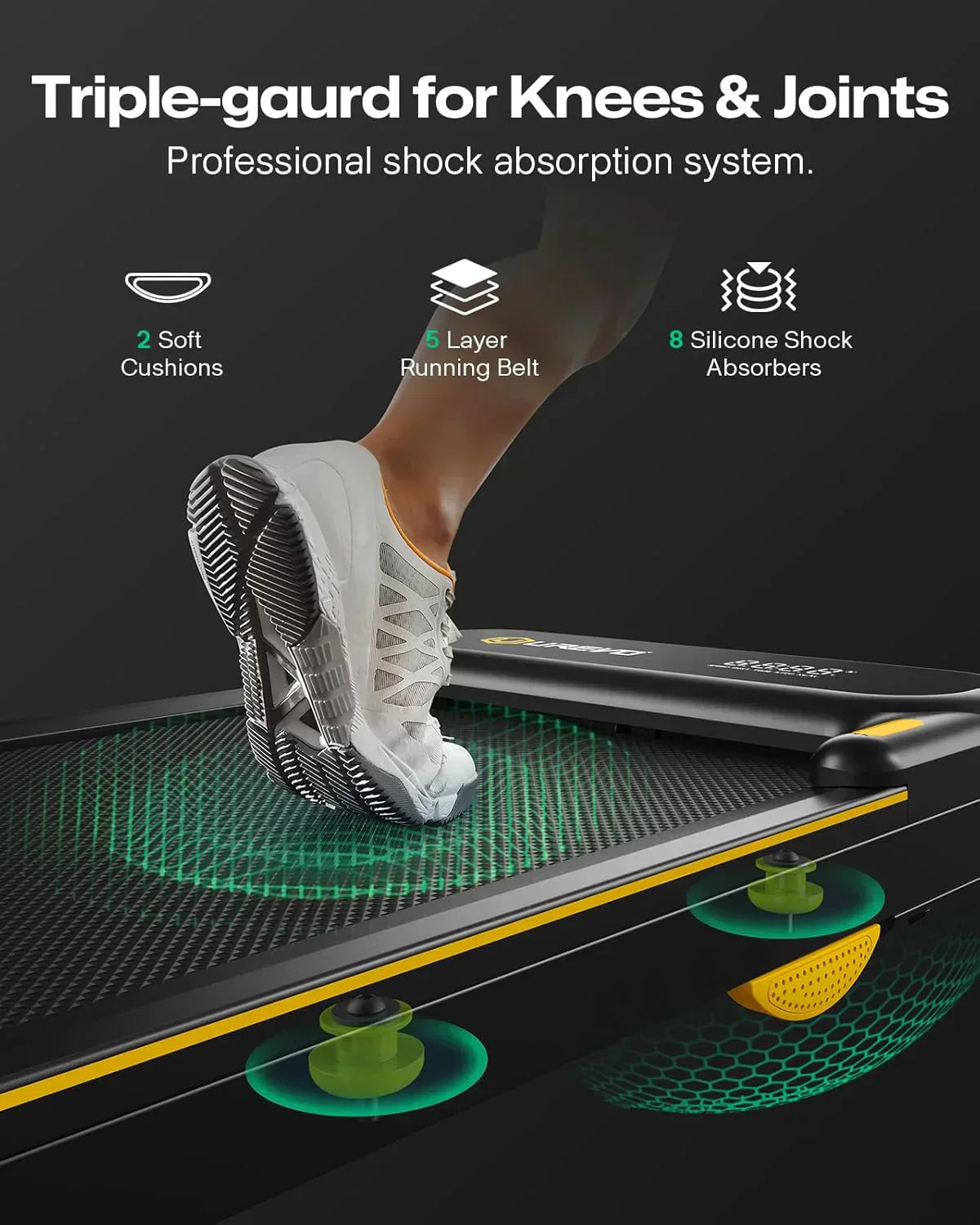Urevo Strol 2E Smart 2-in-2 Folding Treadmill Dual LED Display wourant