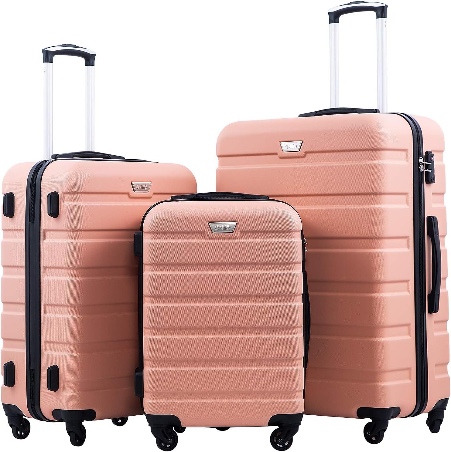 Coolife Luggage 3 Piece Set Suitcase Spinner Hardshell Lightweight TSA Lock wourant