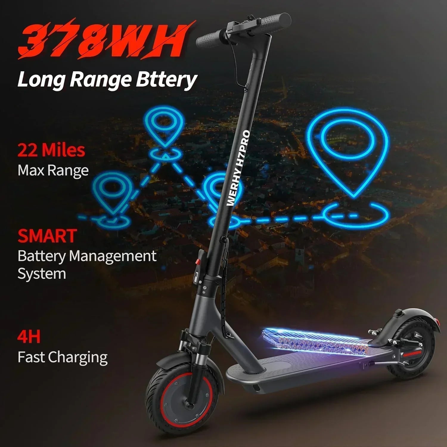 Electric Scooter 350W/500W Motor Top Speed 19/22 mph Max 16/23/28Miles Ranges Foldable E Scooter wourant