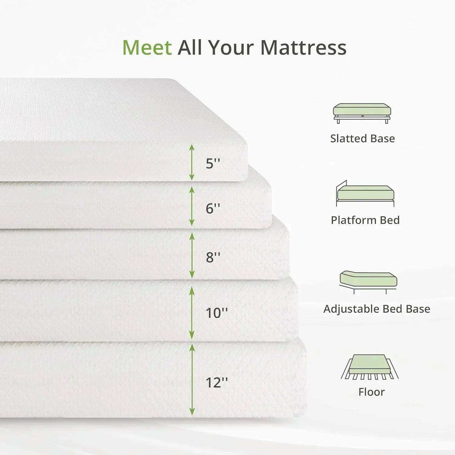 8-inch double mattress with memory foam for medium firm support wourant