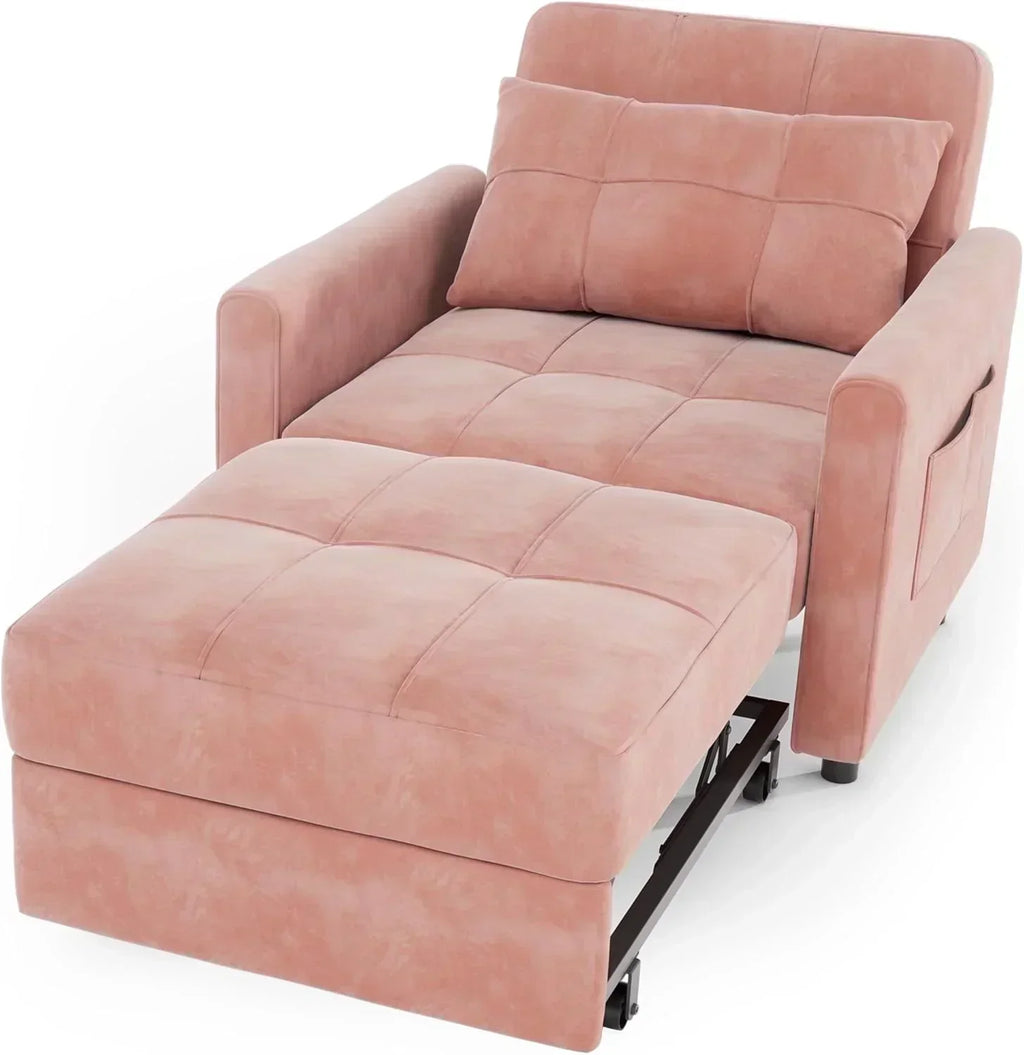 Sofa Bed Chair 3 in 1 Convertible Pullout Single Sleeper Chair Bed Spacious Multifunctional Sofa wourant