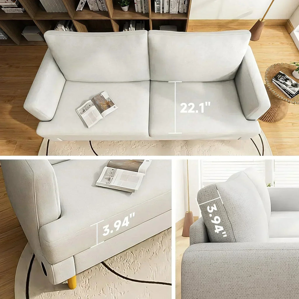 Loveseat Sofa Couch for Living Room with USB Type C Ports Dark Gray Upholstered Small Couches wourant